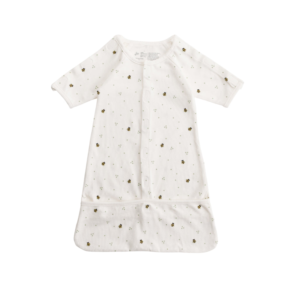 Cream Bees Print Gown on a white background