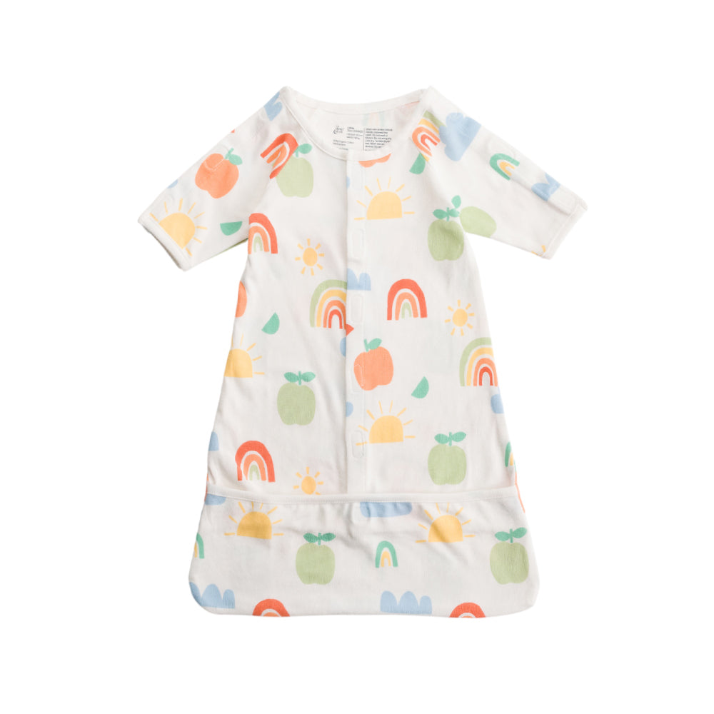 Rainbow Print Gown on a white background