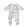 Floral Print Small Baby Onesie on a white background