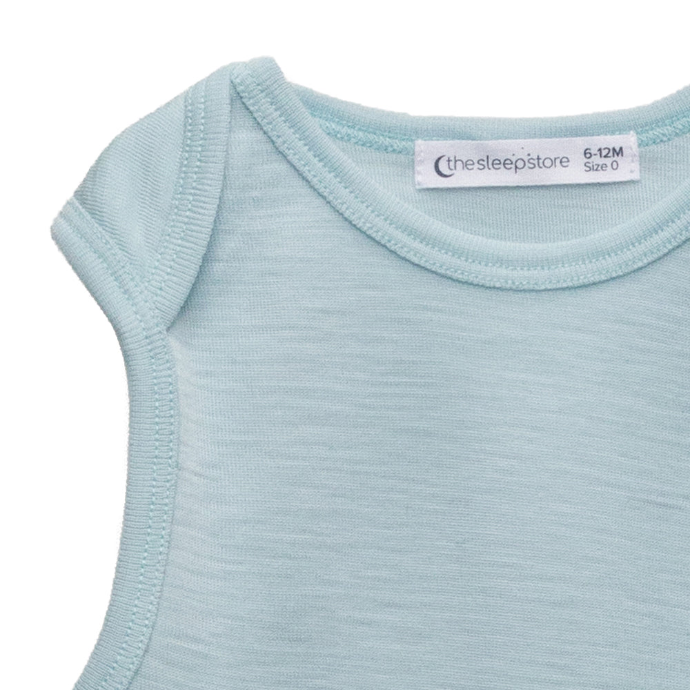 Merino Deluxe Rib Singletsuit - Soft Sky