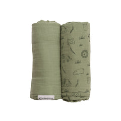 Deluxe Muslin Swaddle 2pk - Sage & Sage Safari