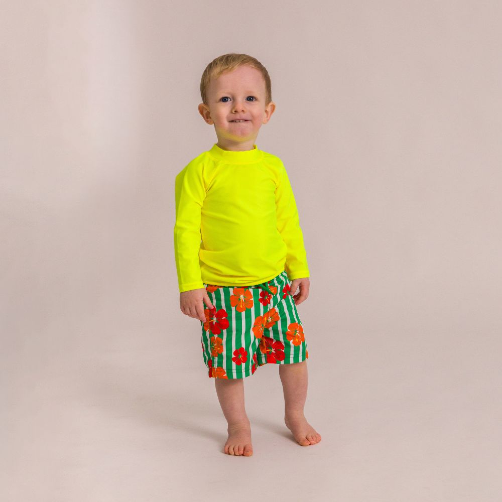 Boardshorts - Stripe Hibiscus