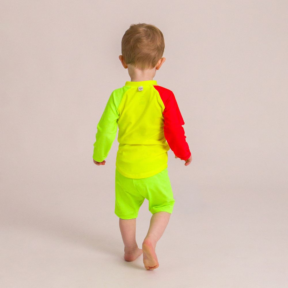 Neon Swim Zip Rash Vest - Spliced Waves