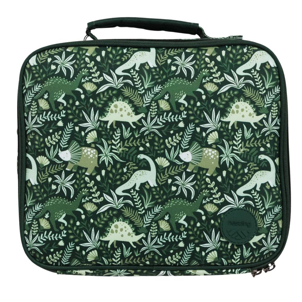 Dinosaurs print Insulated Lunch Bag on a white background