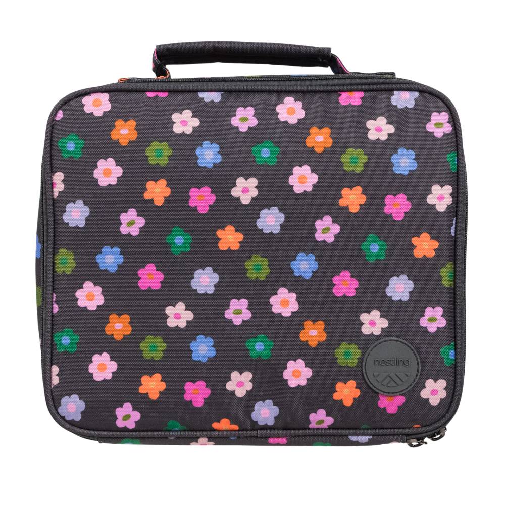 Floral print Insulated Lunch Bag on a white background