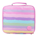 Pastel Rainbow print Insulated Lunch Bag on a white background