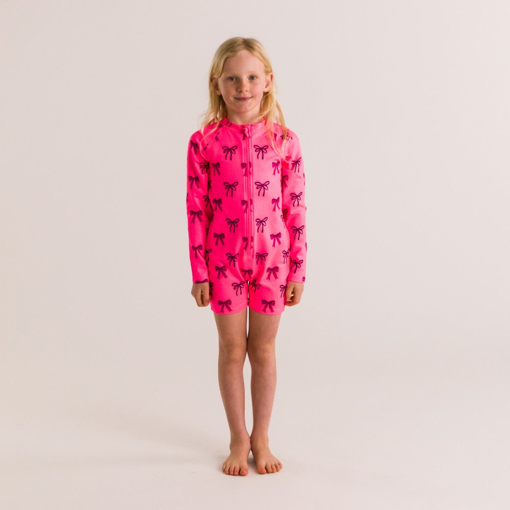 Neon Brushed Extra Shortie Swimsuit Half Zip - Pop Daisy