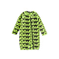 Neon Shortie Swimsuit in Green Waves pattern on a white background