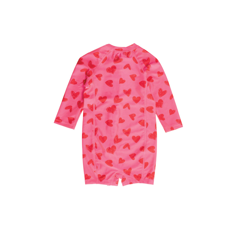 Neon Extra Shortie Swimsuit - Pink Hearts