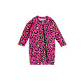Neon Shortie Swimsuit in Pink Leopard pattern on a white background