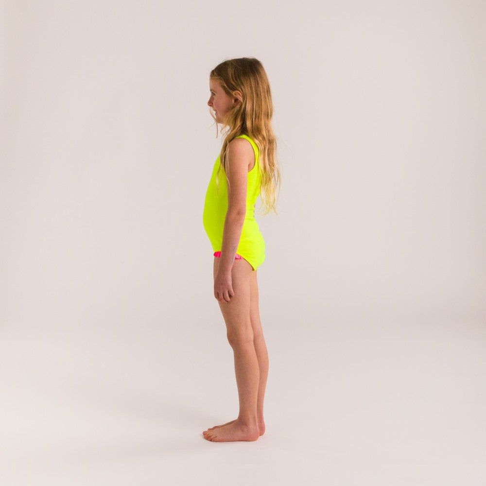 Neon Girls Swimsuit - Neon Yellow