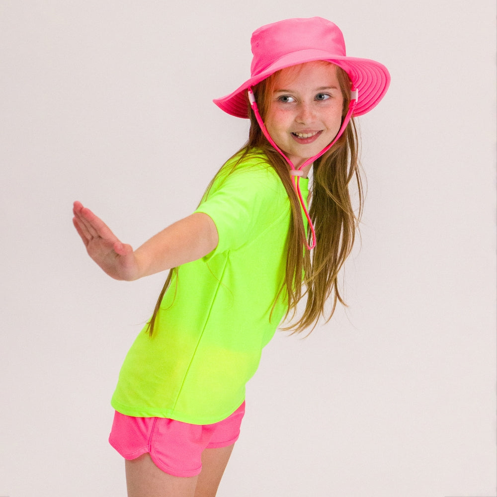 Swim Bucket Hat - Neon Pink