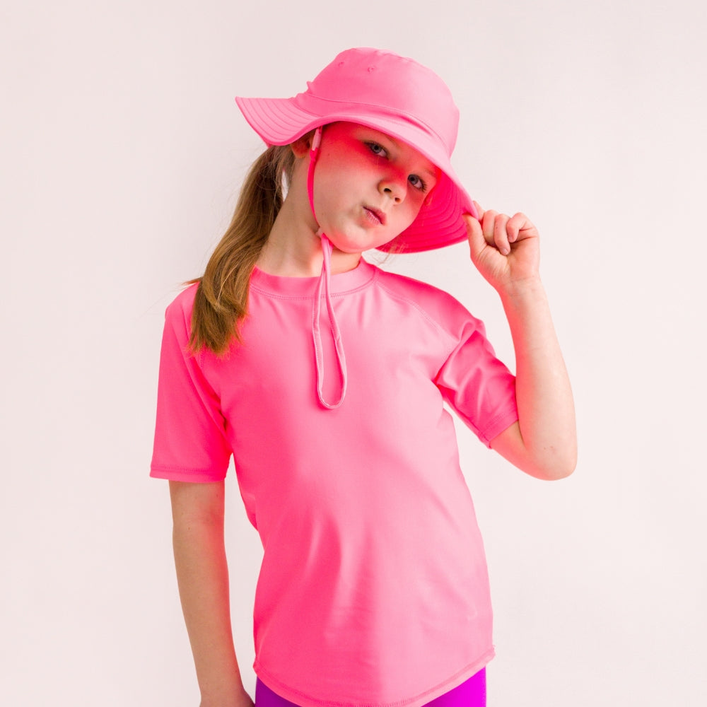 Swim Bucket Hat - Neon Pink