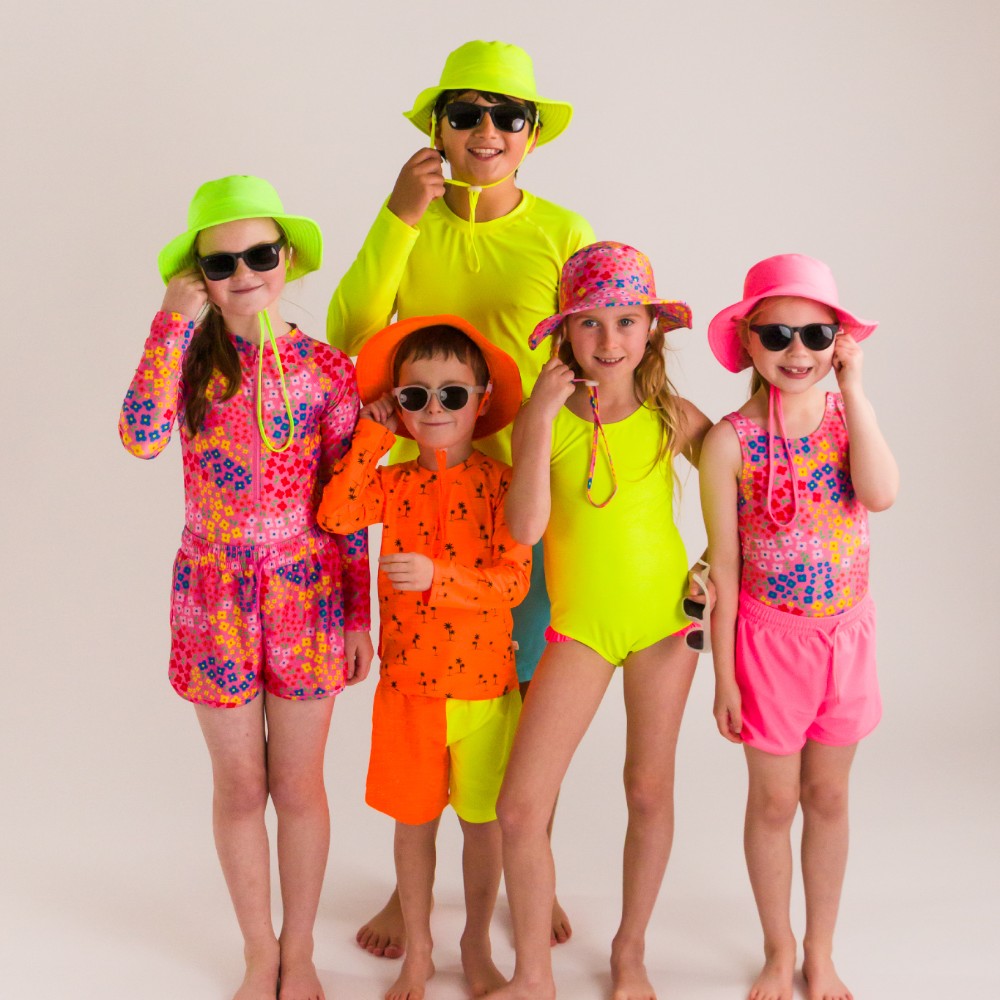 Swim Bucket Hat - Neon Purple