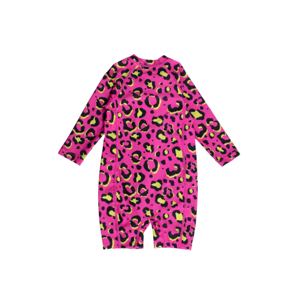 Neon Shortie Swimsuit - Pink Leopard