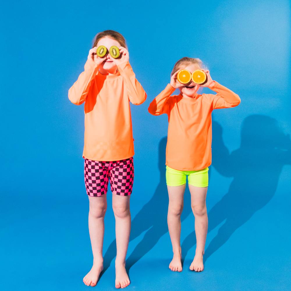Neon Swim Rash Vest - Neon Orange