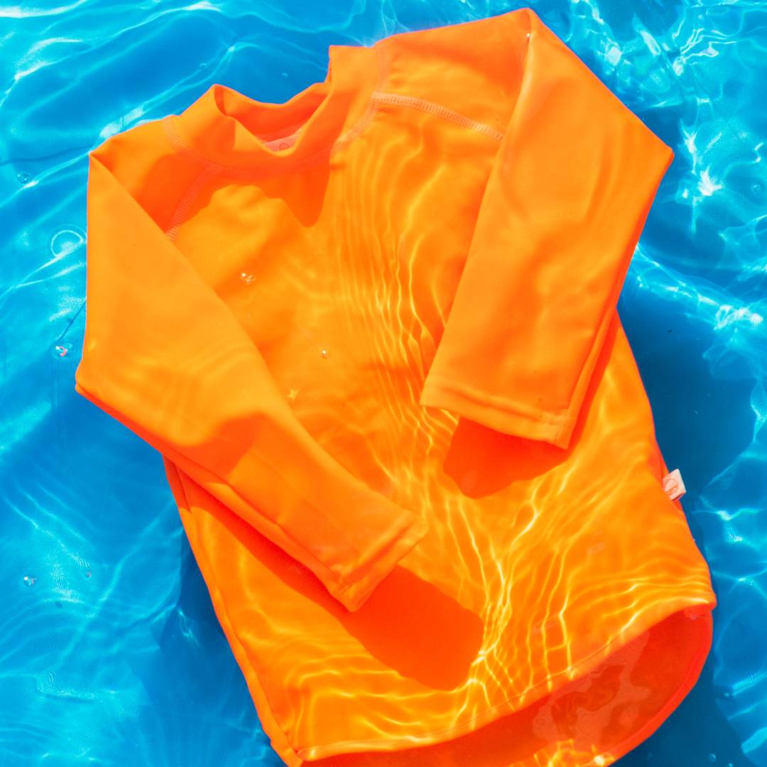 Neon Swim Rash Vest - Neon Orange