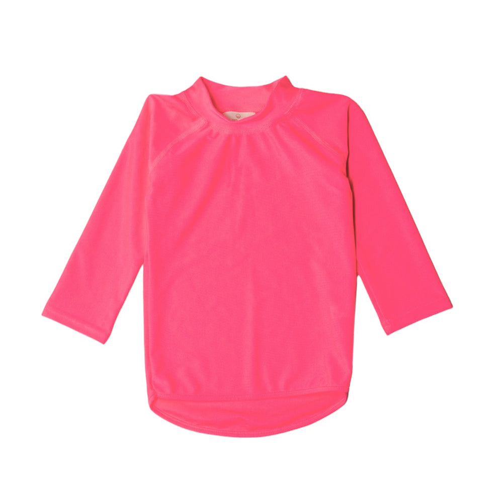 Neon pink long-sleeve shirt on a white background