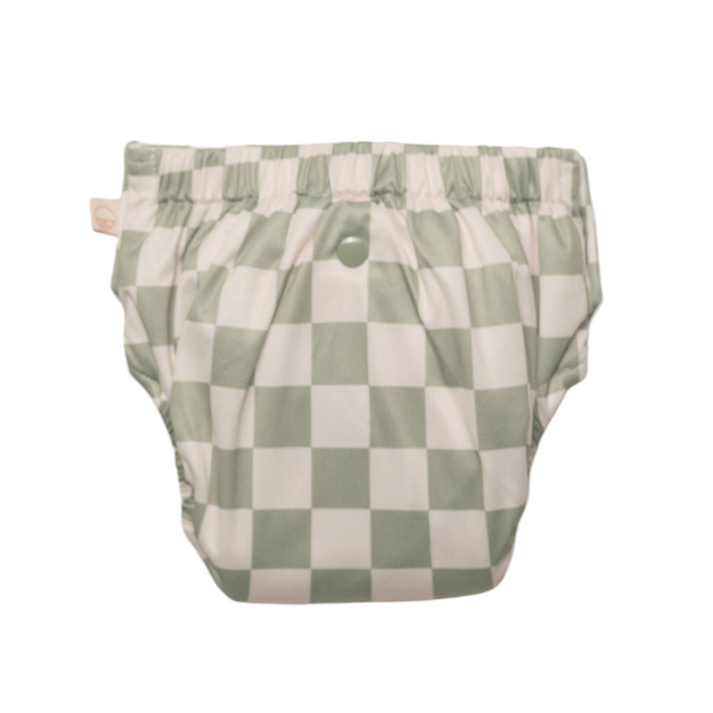 Straight Up Reusable Nappy Pants - Moss Check
