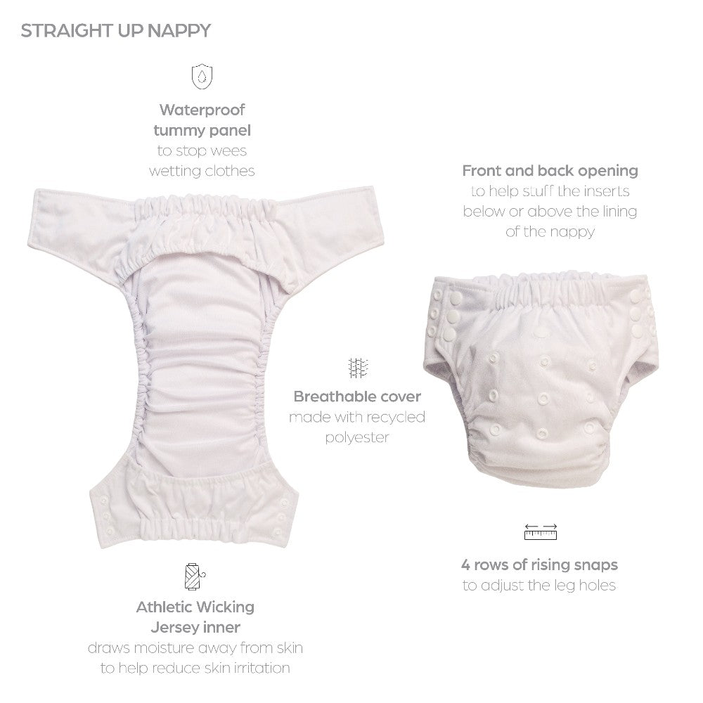 Straight Up Reusable Nappy Pants - Rose Floral