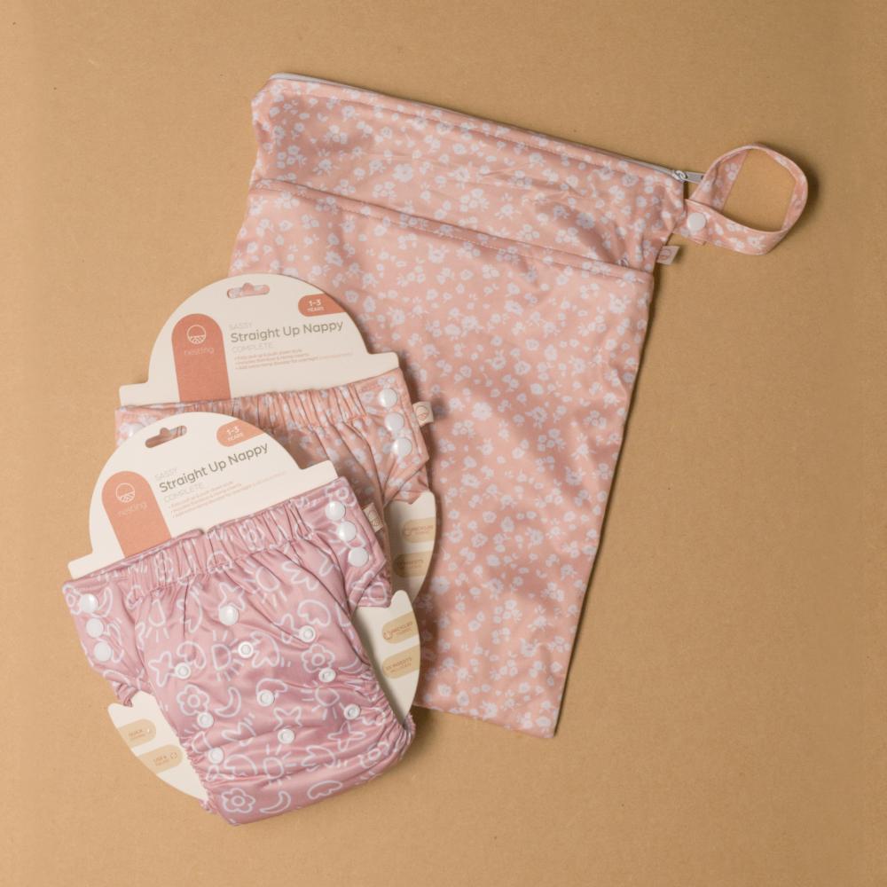 Straight Up Reusable Nappy Pants - Pink Pop Art