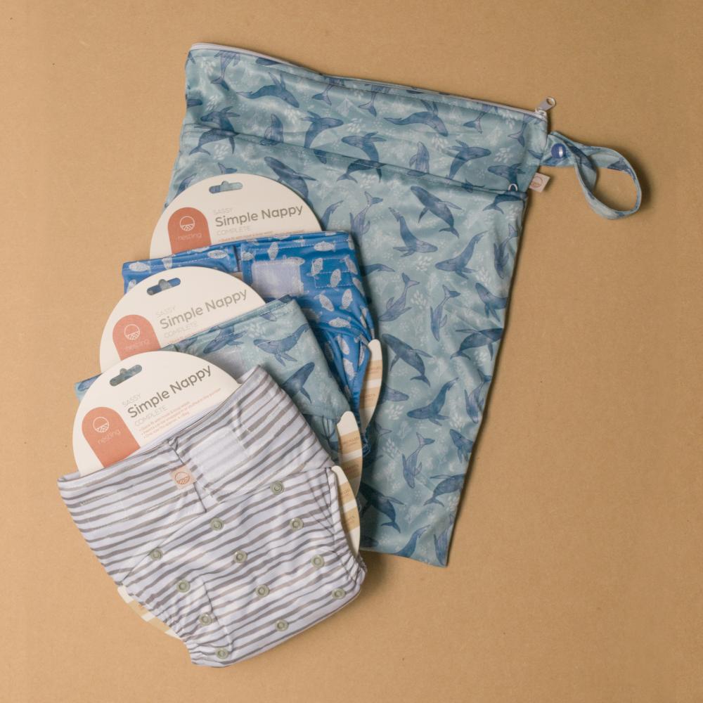 Nappy Trial Pack - Simple Velcro 3pk - Blue