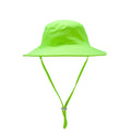 Swim bucket hat in neon green on a white background