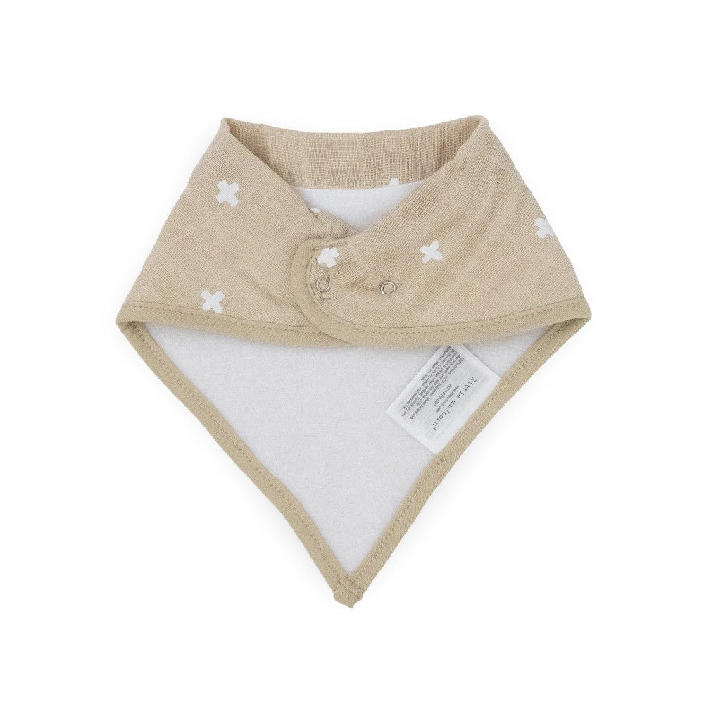 Cotton Muslin Fleece Bandana Bib - 4pk - Mauve Stripe
