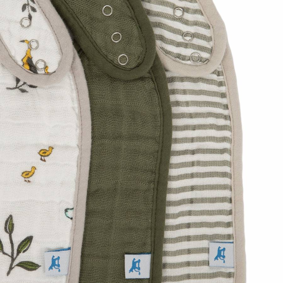 Muslin Classic Bib 3pk - Forest Friends V2