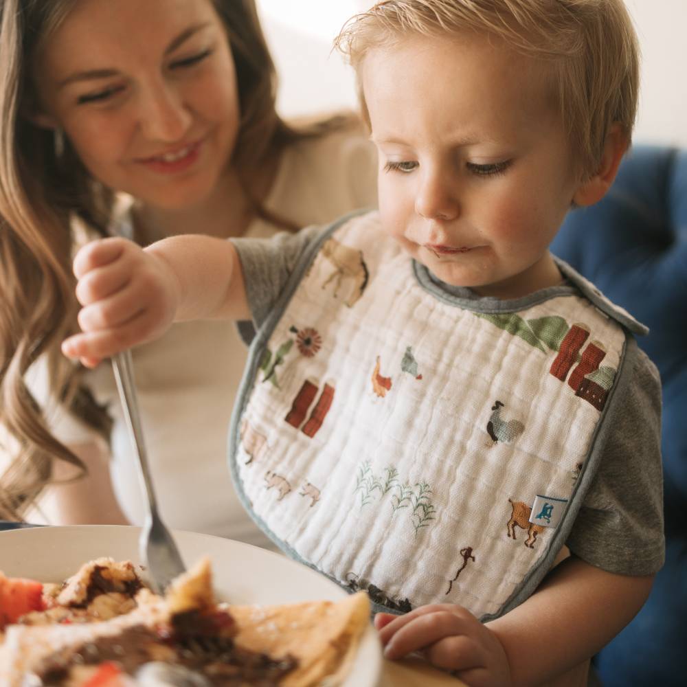 Muslin Classic Bib 3pk - Farmyard