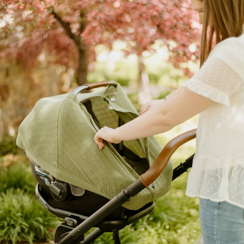 Muslin Baby Capsule Cover - Fern