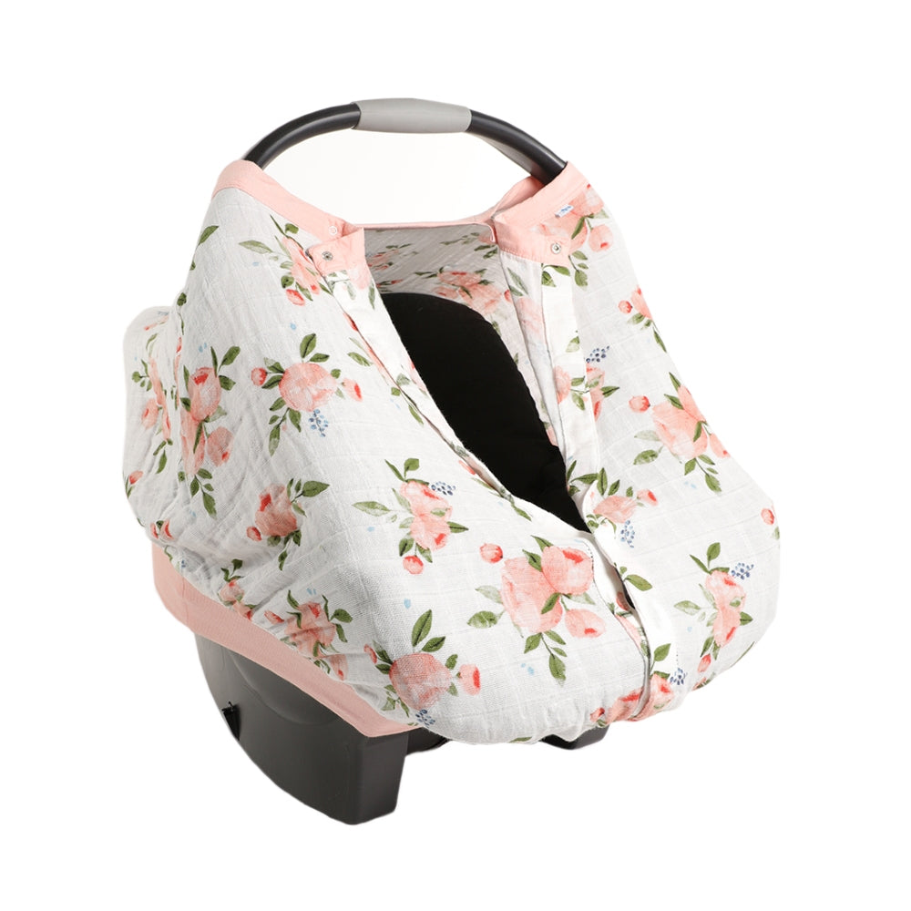 Muslin Baby Capsule Cover - Watercolour Roses