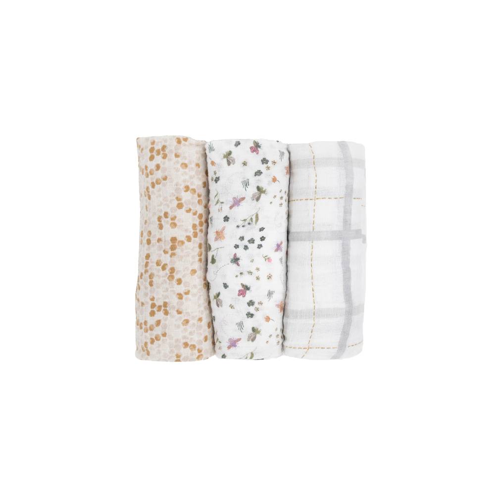 Muslin Swaddle Gift Set  - Garden Bees