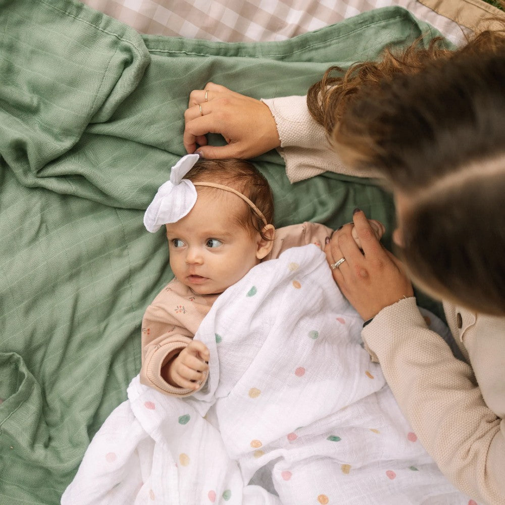 Muslin Swaddle Wrap - Party Dots