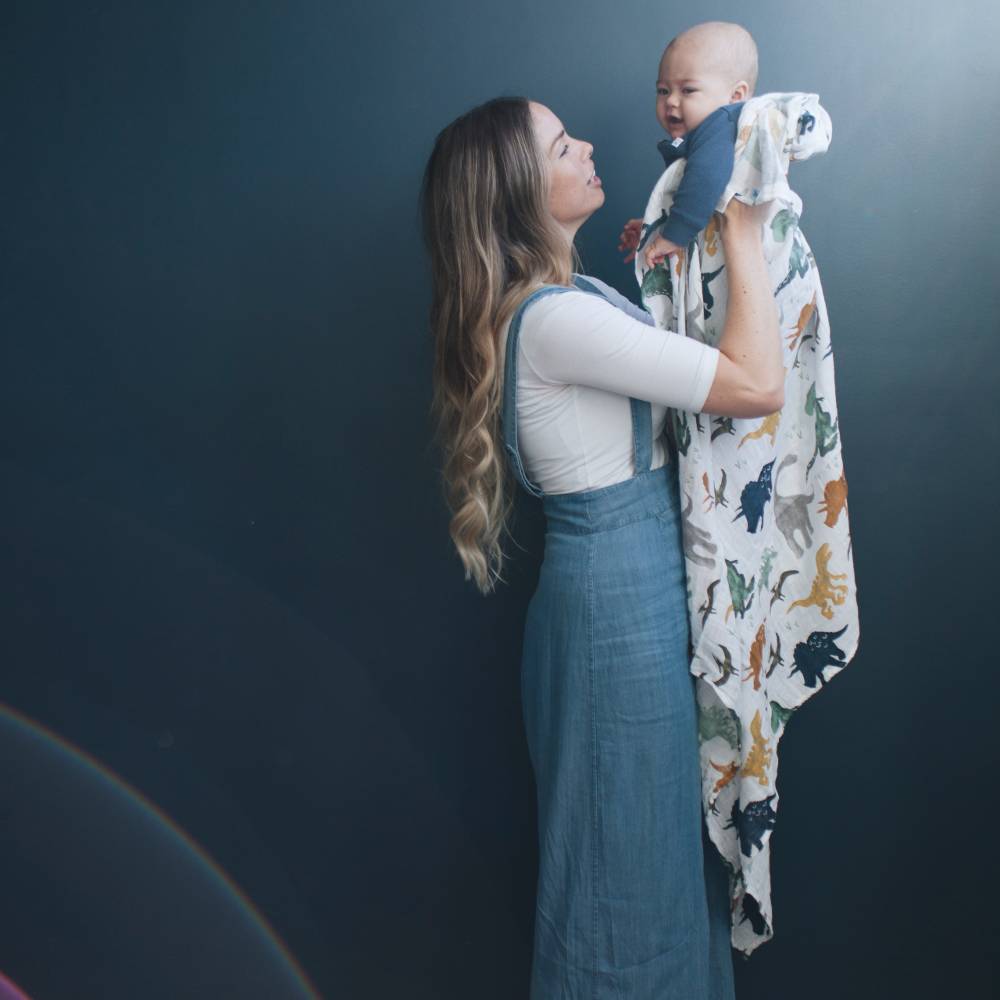 Muslin Swaddle Wrap - Dino Friends
