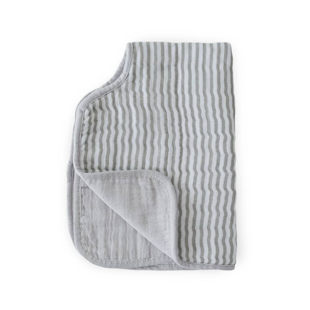 Muslin Burp Cloth - Grey Stripe