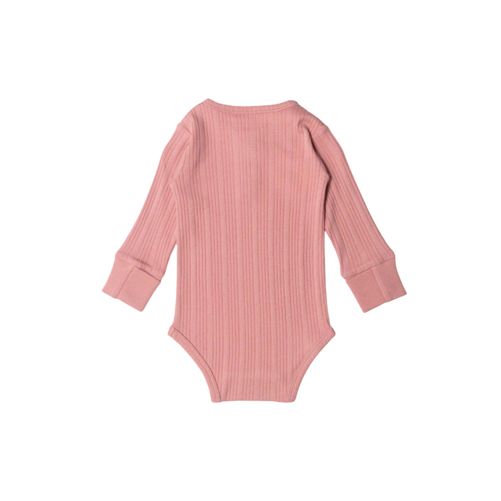 Long Sleeve Henley Bodysuit - Dusk Marl