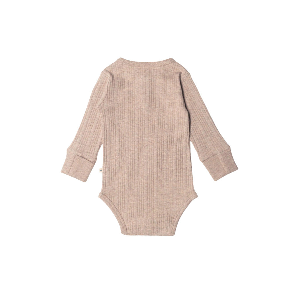 Long Sleeve Henley Bodysuit - Dune Marl