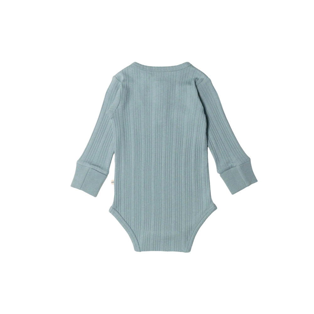 Long Sleeve Henley Bodysuit - Tide Marl