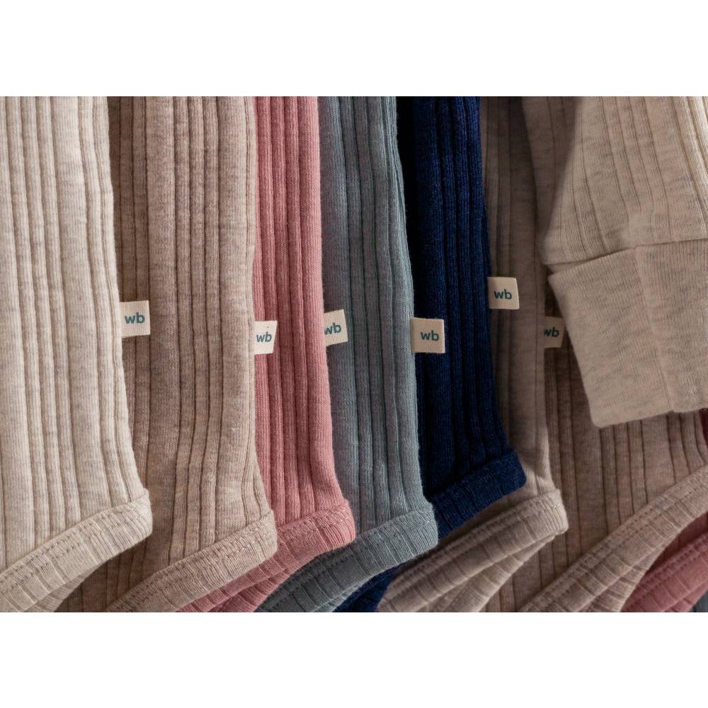 Long Sleeve Henley Bodysuit - Dusk Marl
