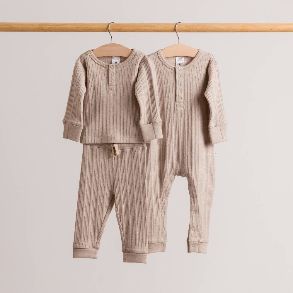 Merino Cotton Henley Suit - Dune Marl