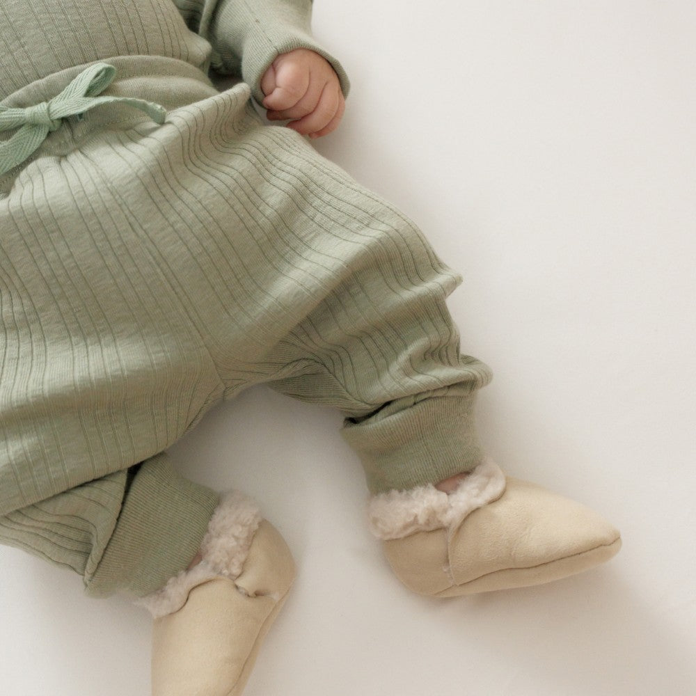 Merino Cotton Relaxed Pants - Flax Marl
