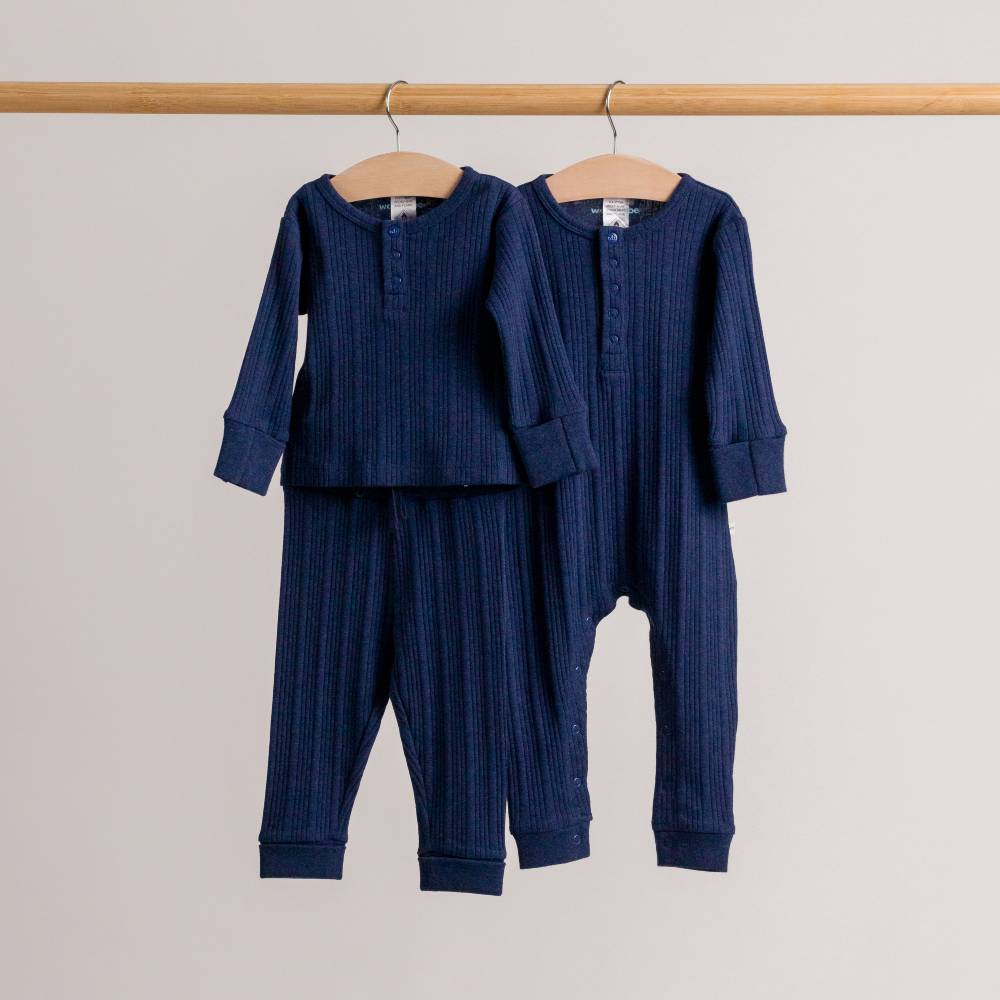 Merino Cotton Henley Top - Tekapo Marl