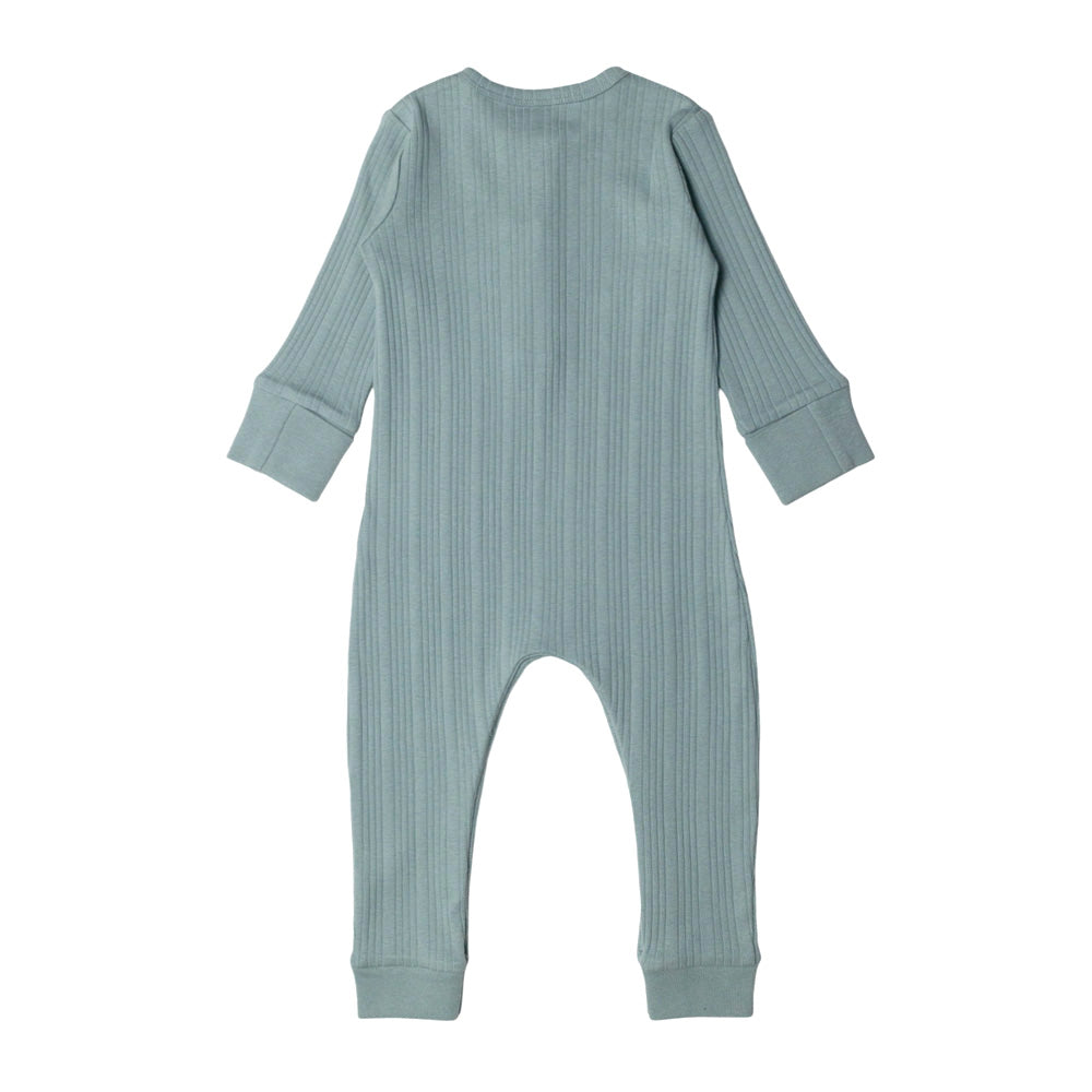 Merino Cotton Henley Suit - Tide Marl