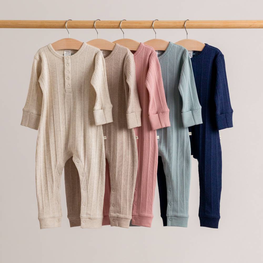 Merino Cotton Henley Suit - Natural Marl