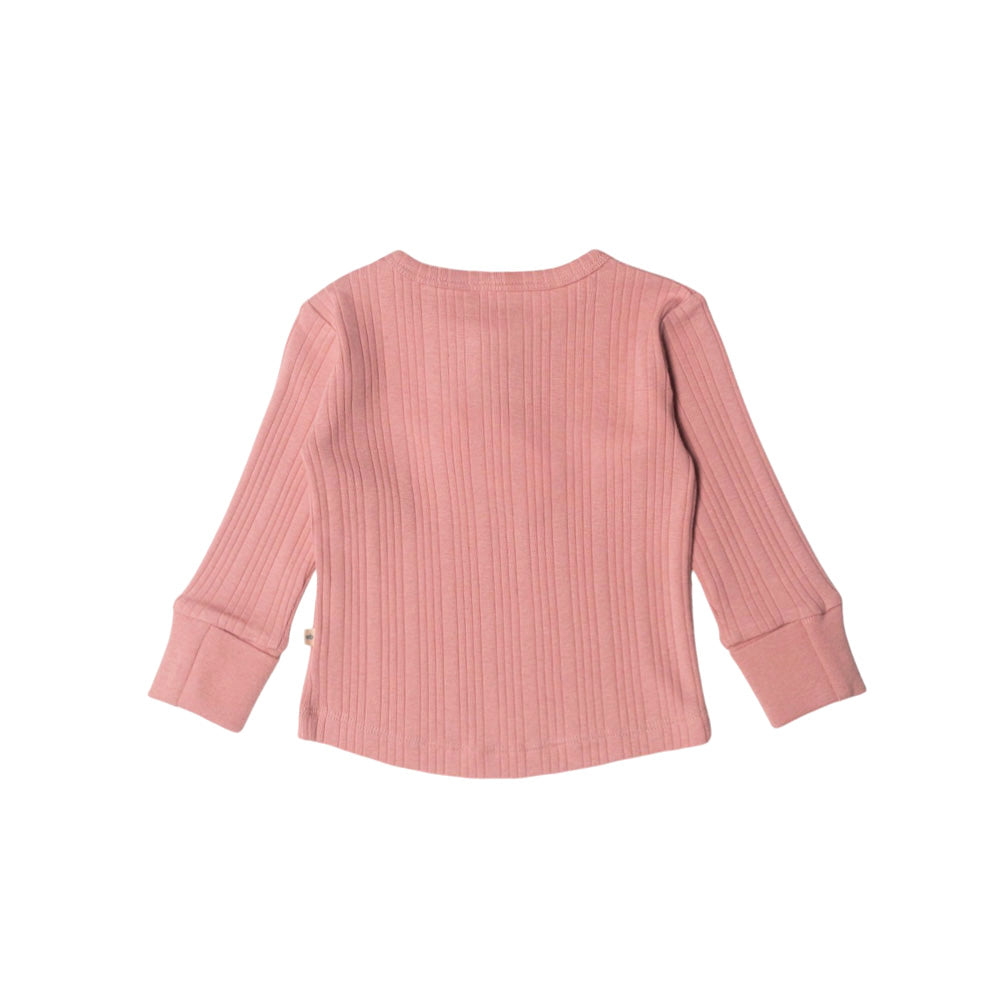 Merino Cotton Henley Top - Dusk Marl