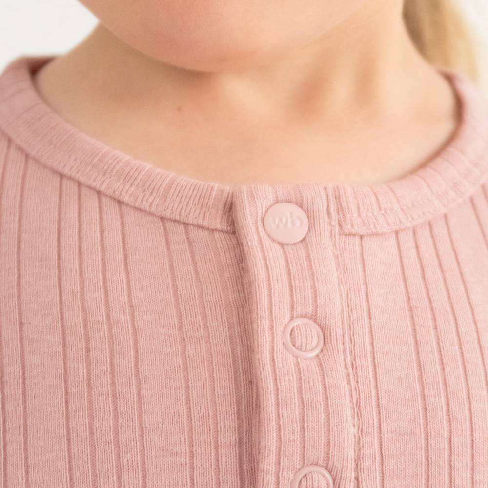 Merino Cotton Henley Top - Dusk Marl