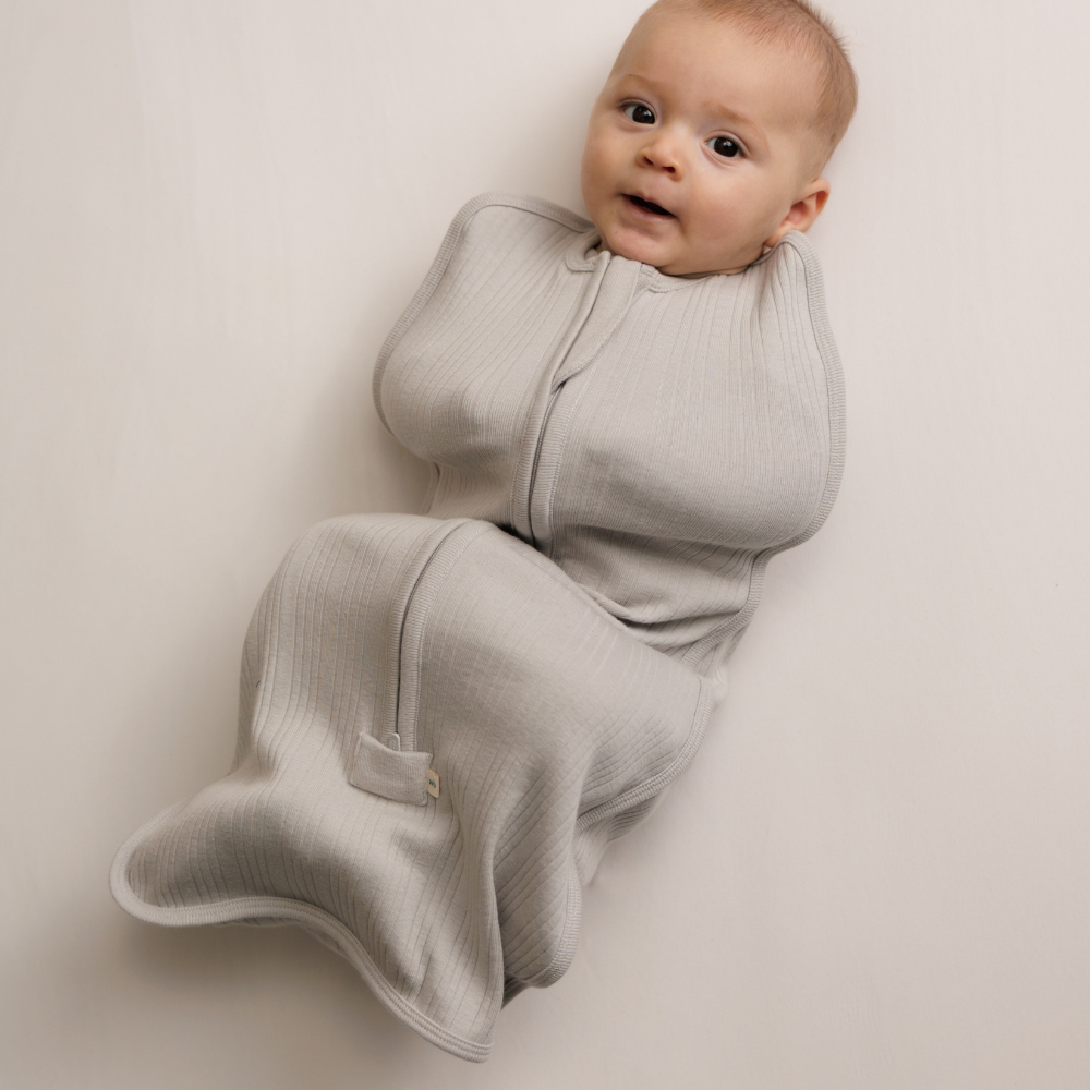 Merino Cotton Zip Swaddle - Pebble Marl
