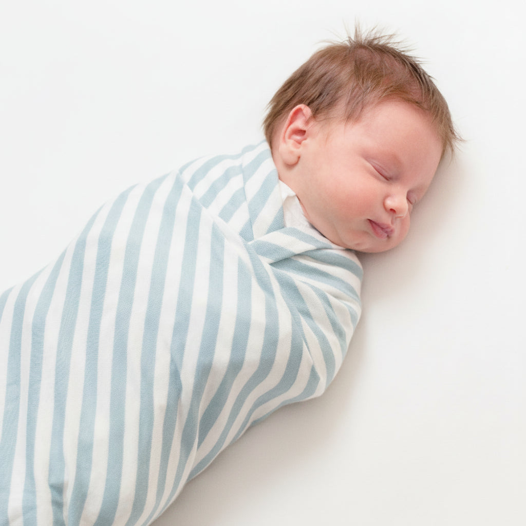 Merino Cotton Swaddle Blanket - Tide