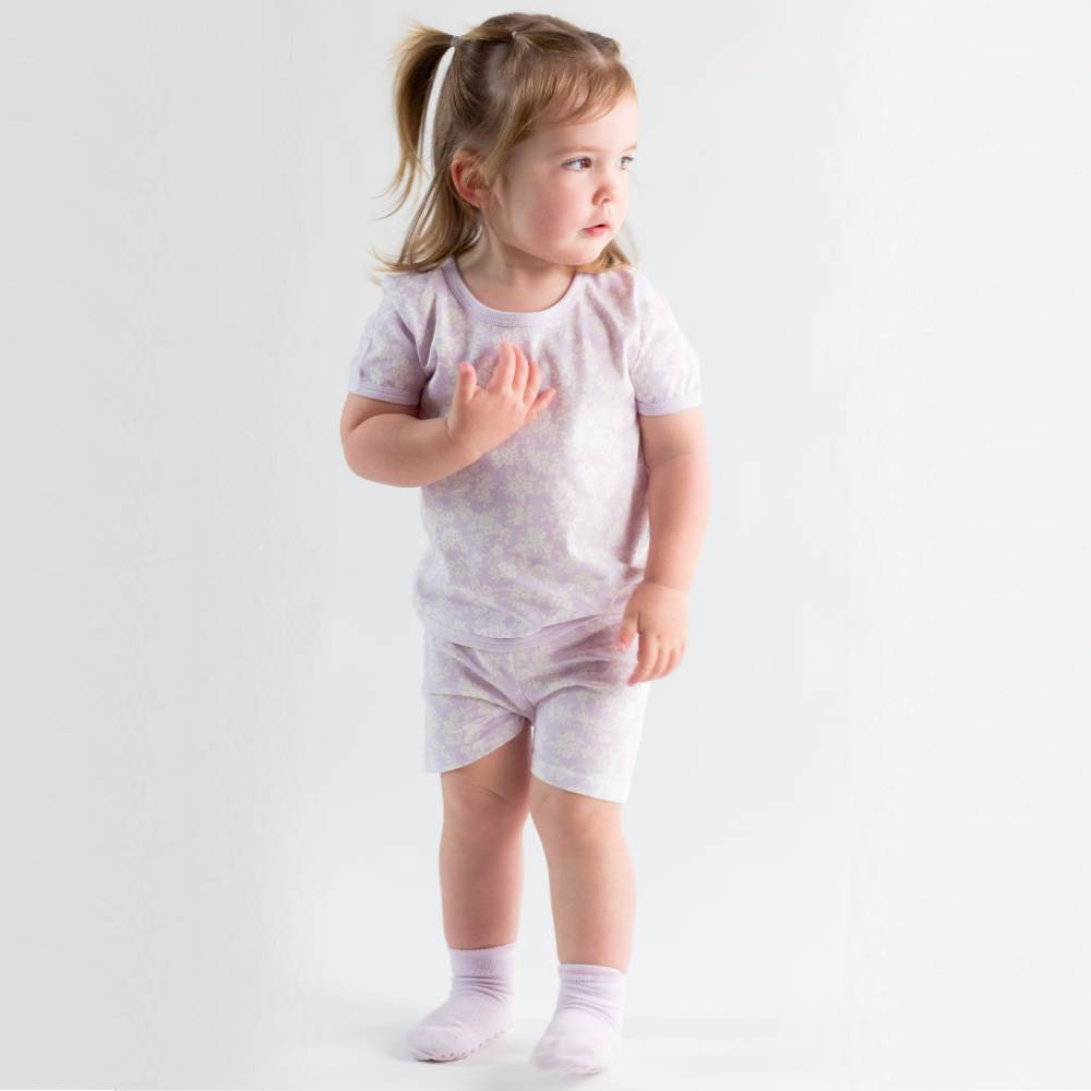 Merino Cotton Summer Pyjamas - Mauve Manuka
